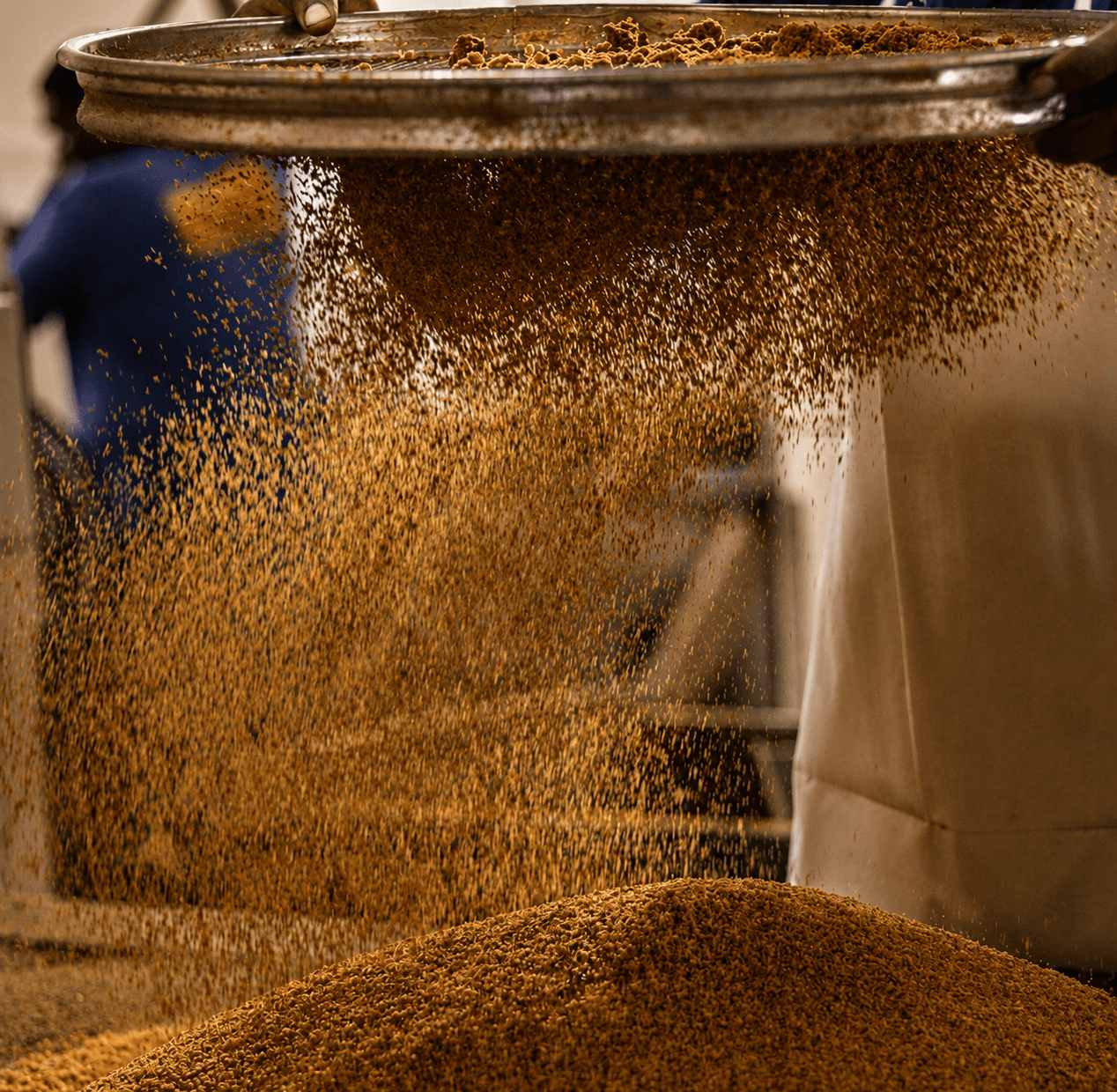 Açúcar mascavo durante o processo de produção
